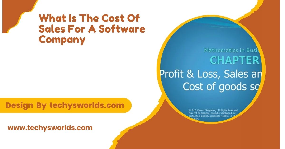 what is the cost of sales for a software company