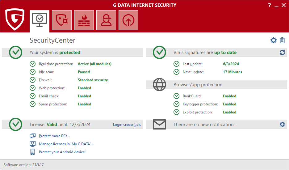 Pricing Plans for G Data Internet Security: