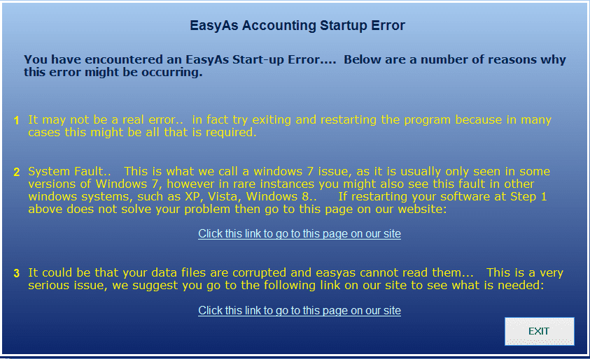 Troubleshooting EasyAs Accounting Software: